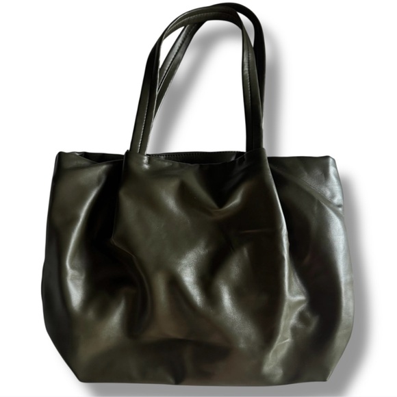Neiman Marcus Olive Green Leather Tote - Picture 1 of 3